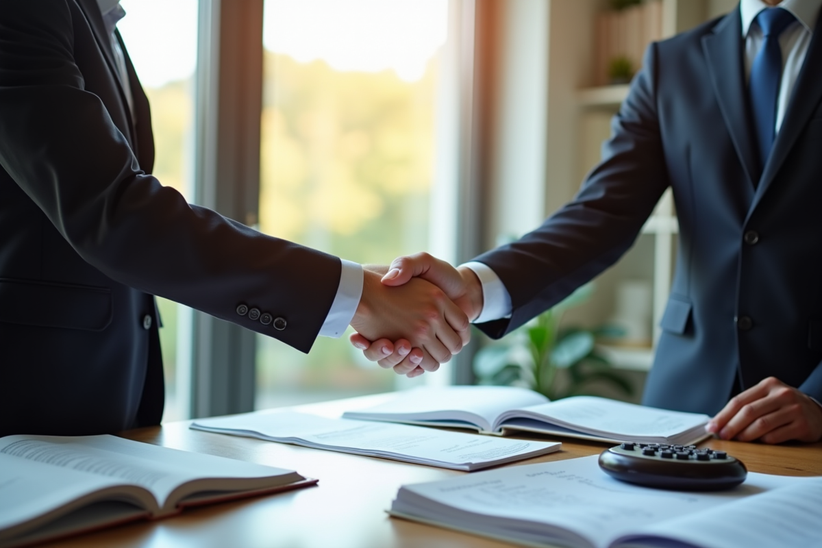 Avocats en discussion dans un bureau moderne pour {titre}