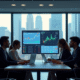 Equipe de jeunes professionnels analysant des données financières dans un bureau moderne