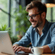Expert SEO français travaillant dans un café à Chiang Mai