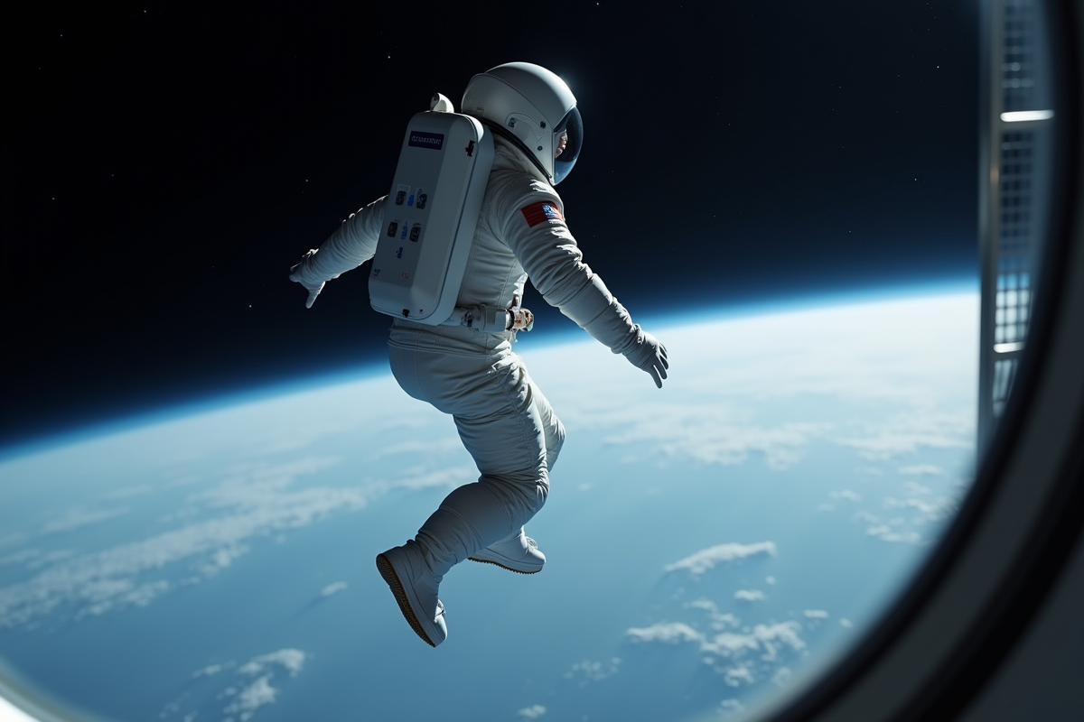 Jeune femme en combinaison dans l