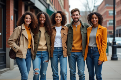 Groupe de jeunes adultes dans une ville dynamique