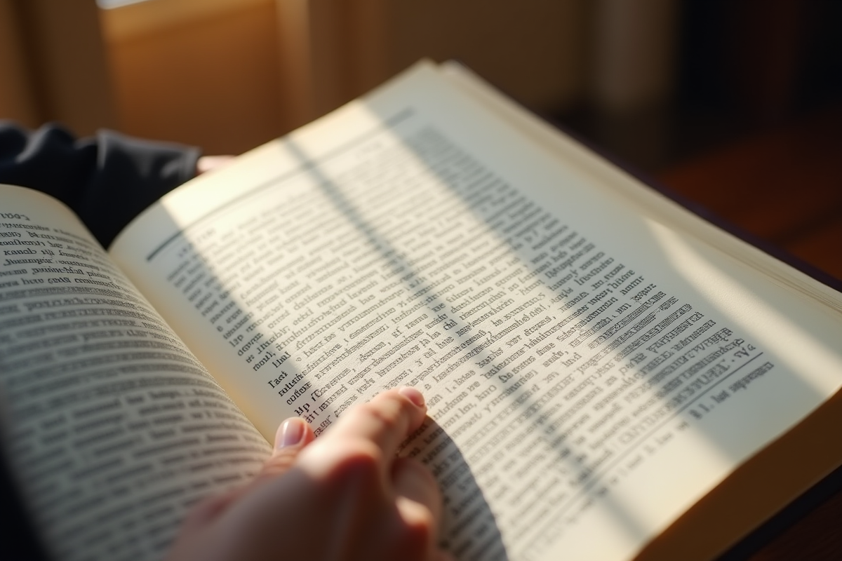 Zoom sur une main de juge tenant le code civil français à l'article 1104